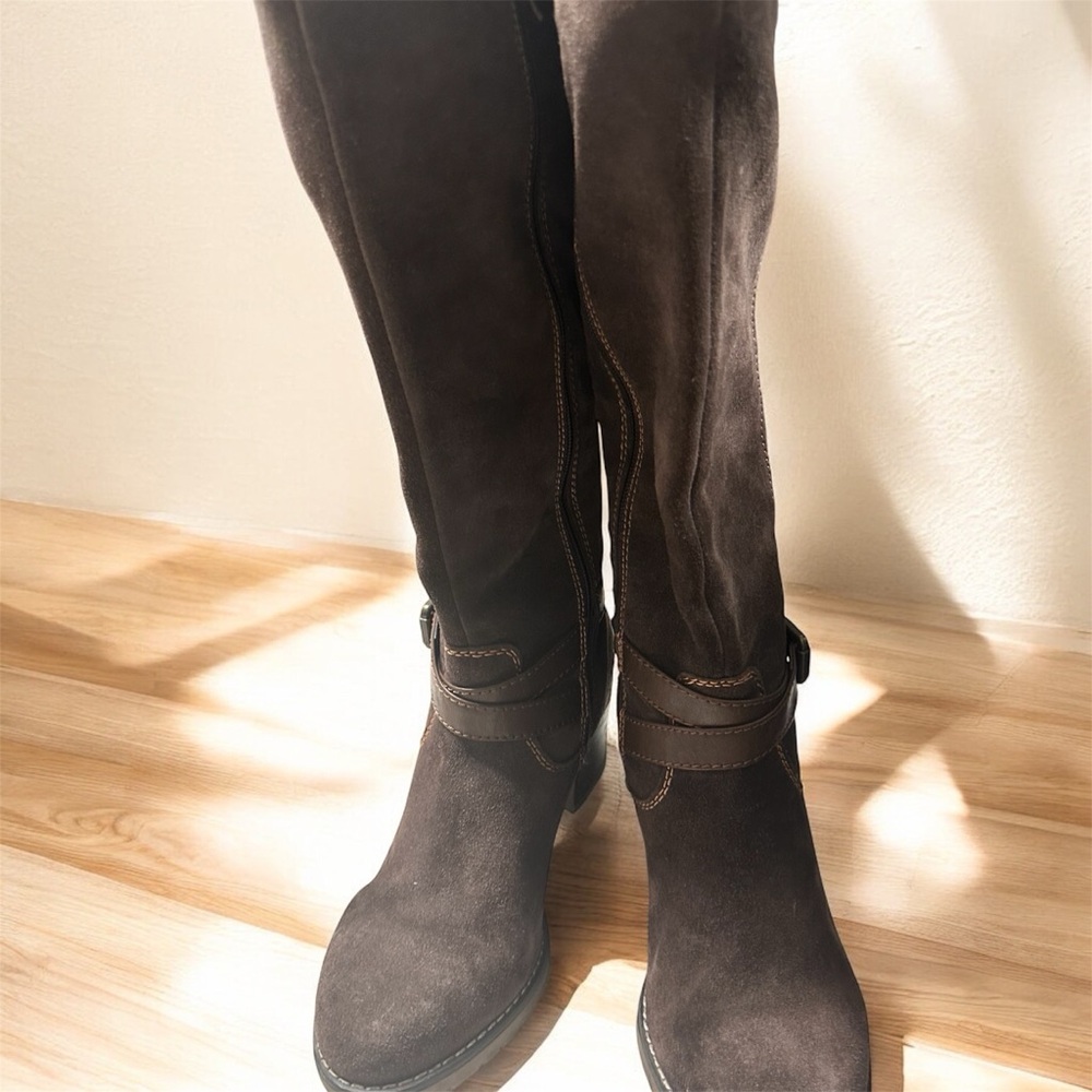 Bjorndal Suede Chocolate Brown Knee-High Women's Boots Size 8 - Picture 4 of 8